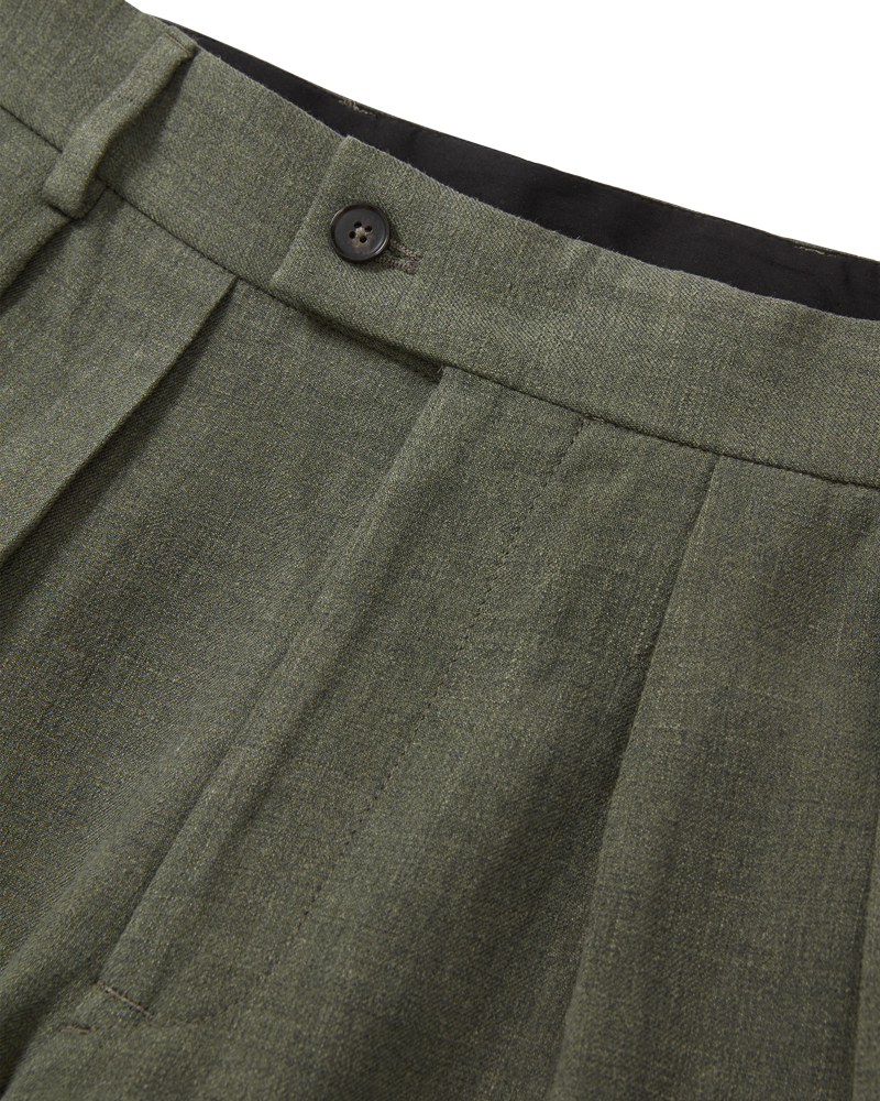 Double Pleated Trouser Dusty Green