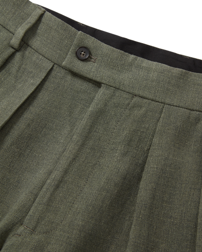 Double Pleated Trouser Dusty Green