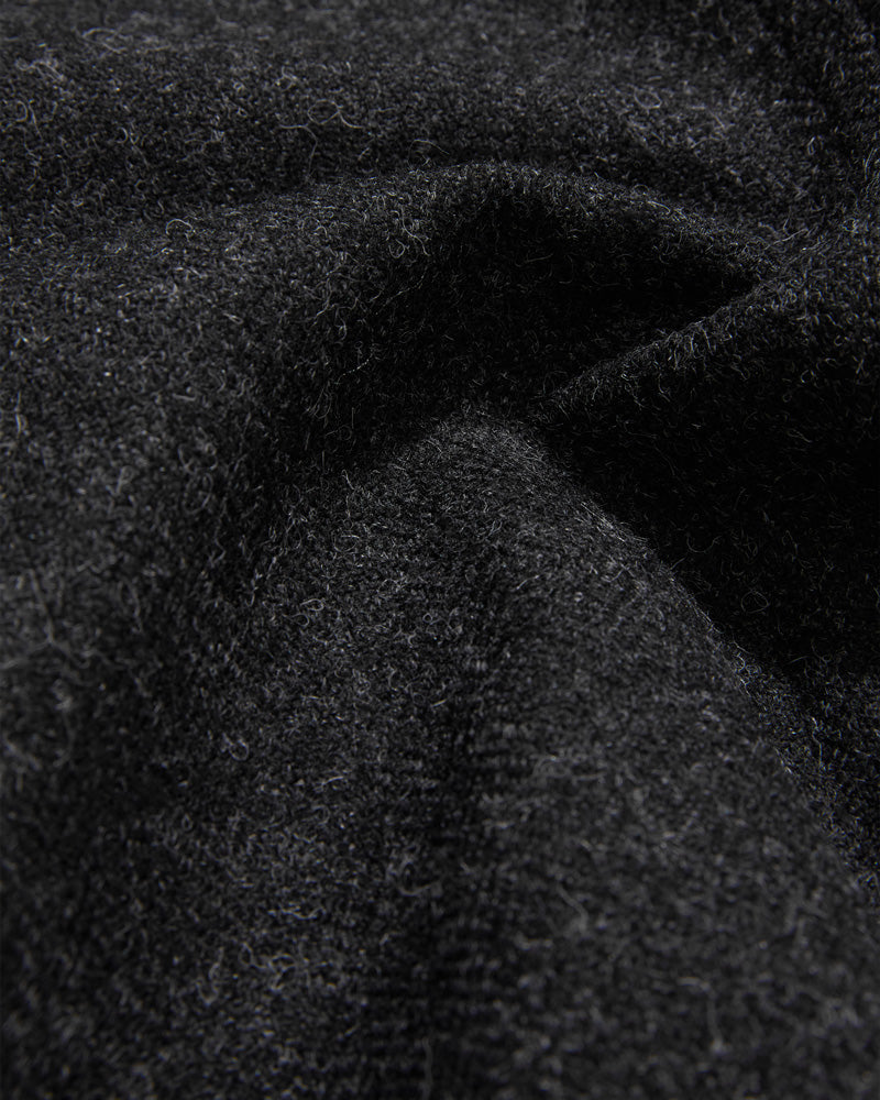 Heavy Wool Gilet Charcoal Herringbone