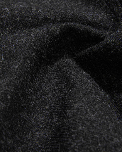 Heavy Wool Gilet Charcoal Herringbone