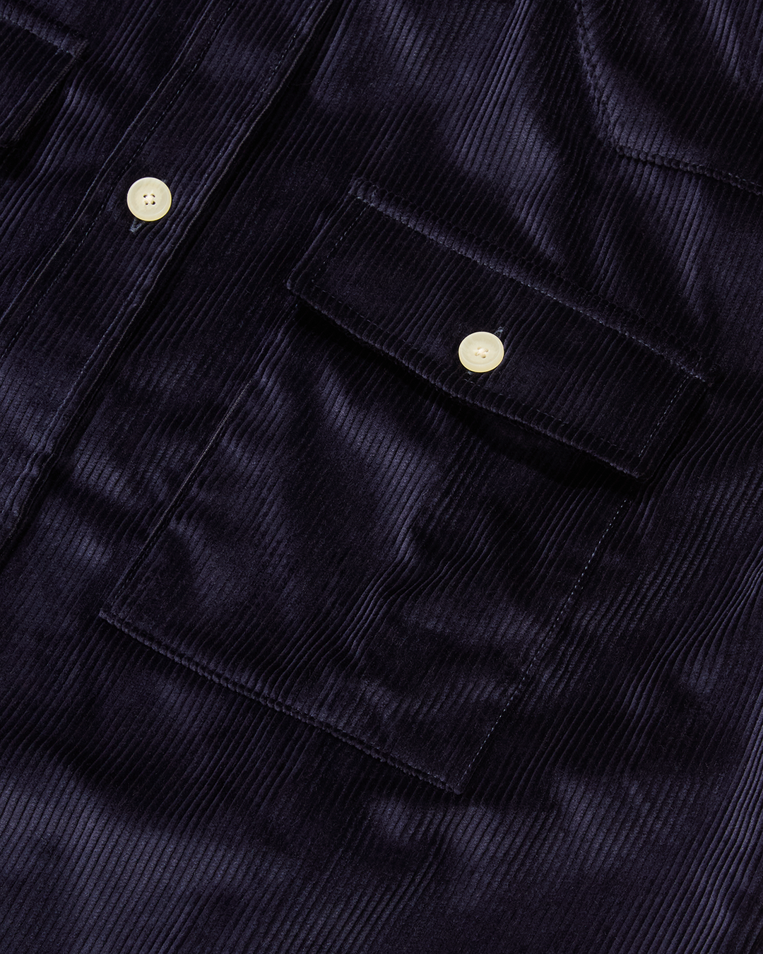 Heavy Corduroy Western Overshirt Dark Navy