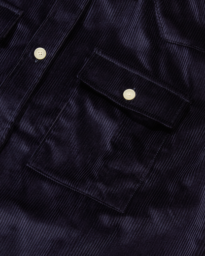 Heavy Corduroy Western Overshirt Dark Navy