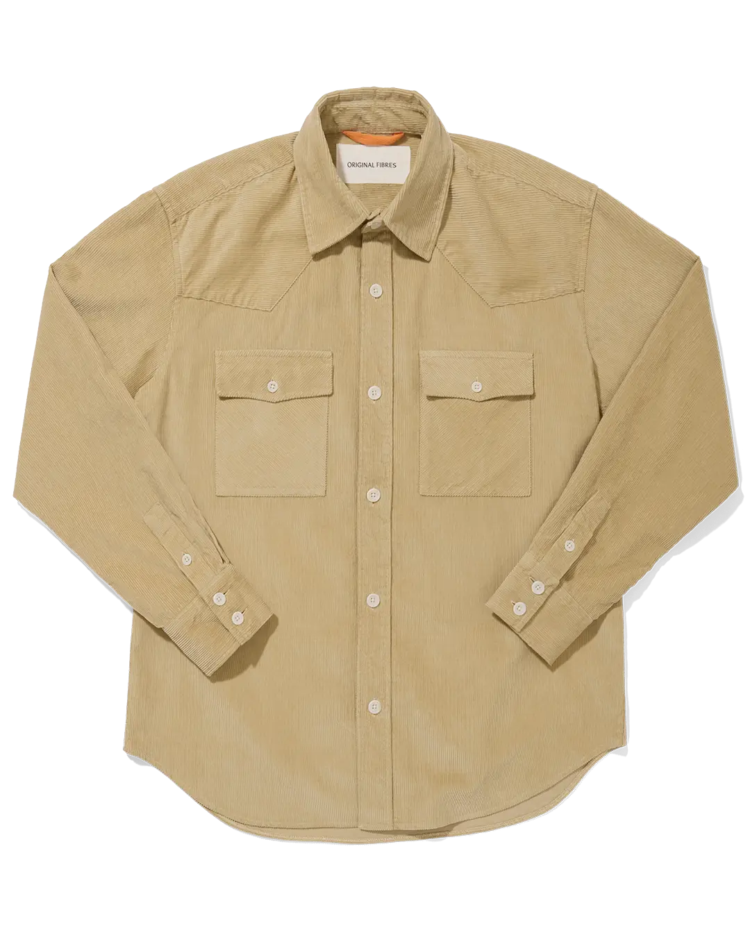 Heavy Corduroy Western Shirt Stone