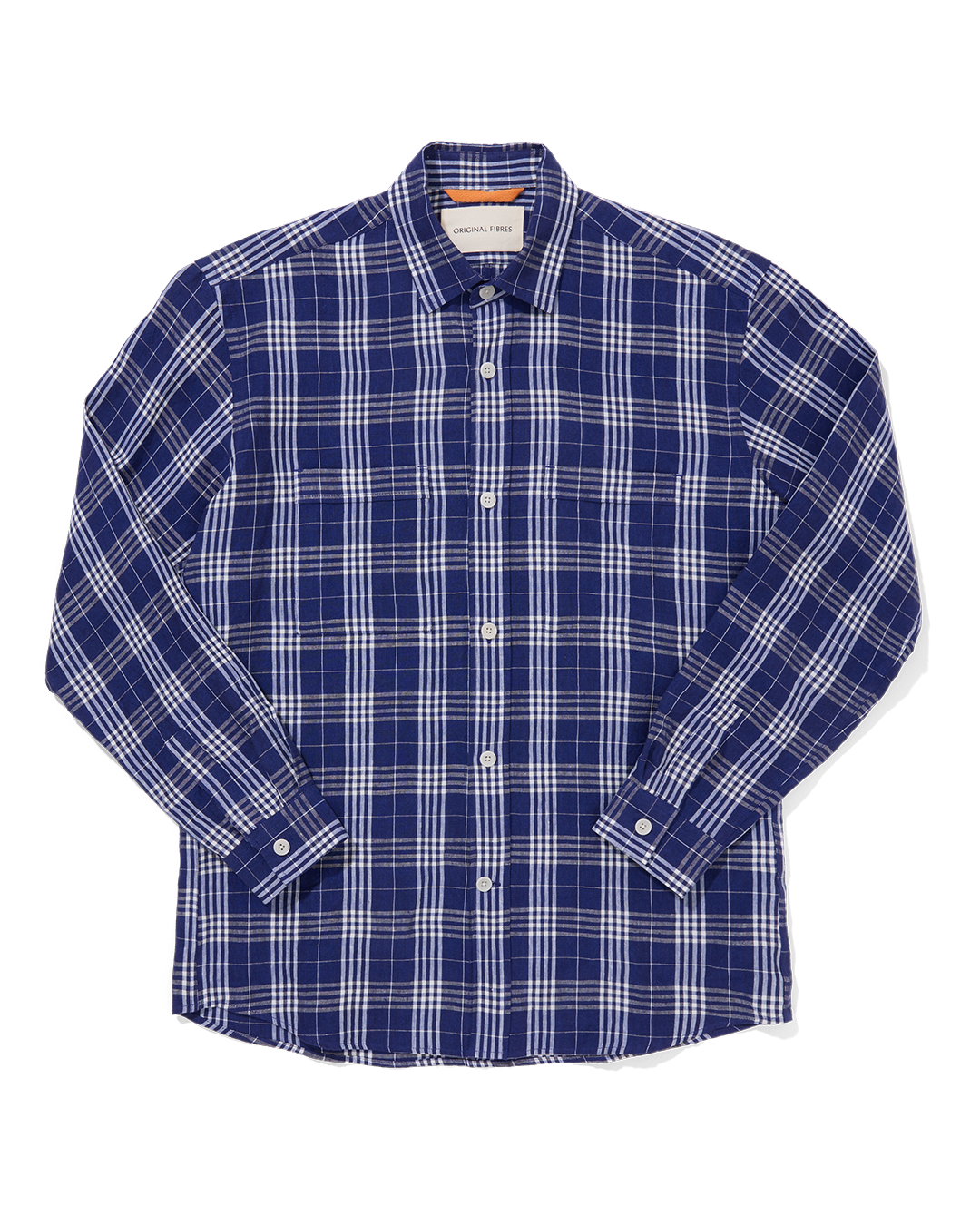 Heavy Linen Long Sleeve Utility Overshirt Bevington Check