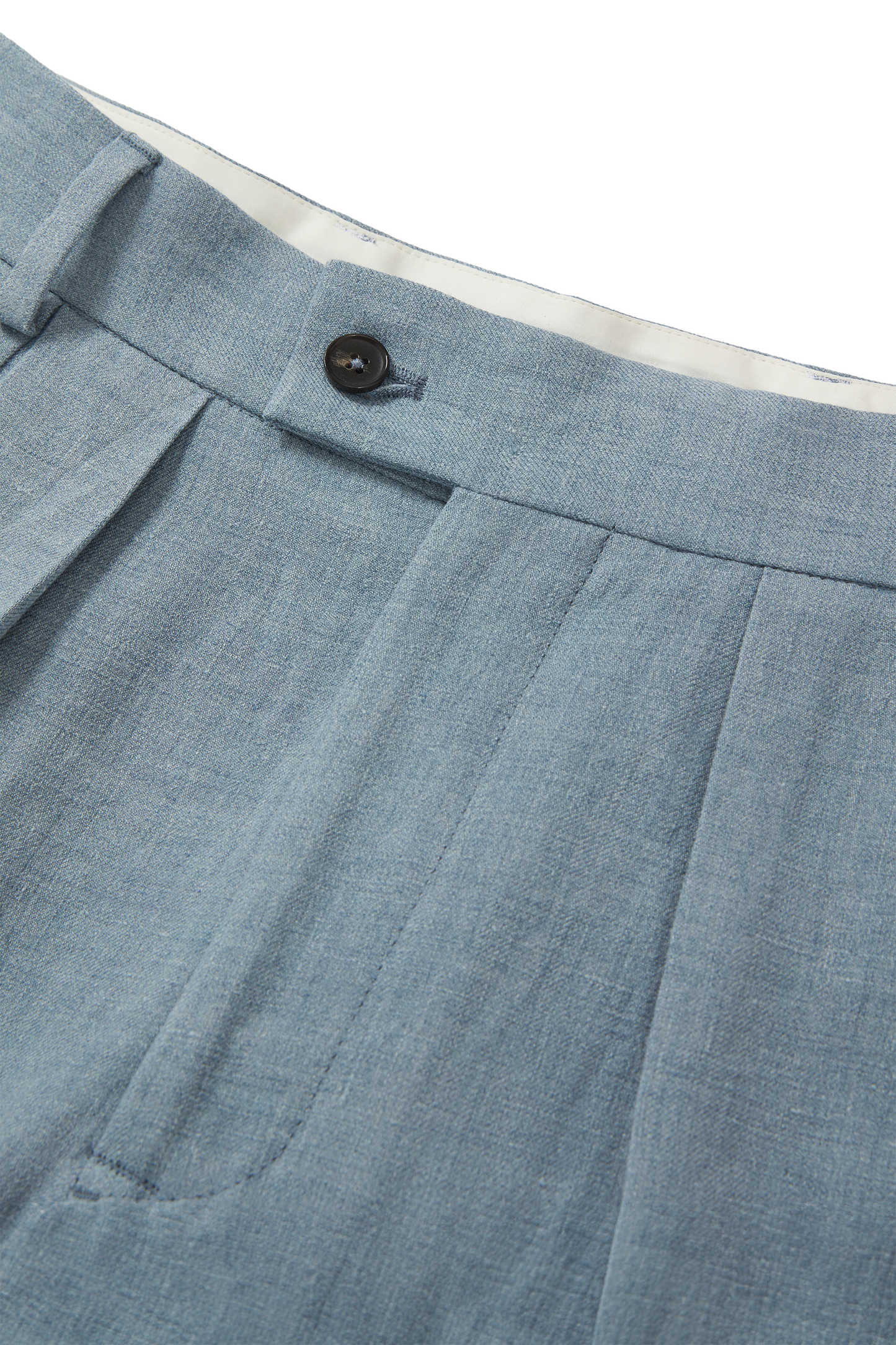 Double Pleated Trouser Blue Grey