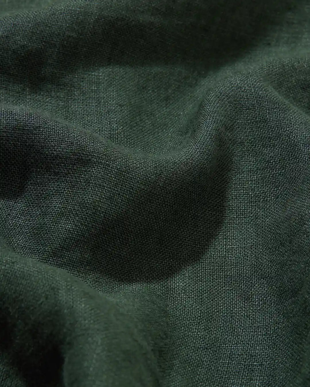 Heavy Linen Long Sleeve Smock Forest Green