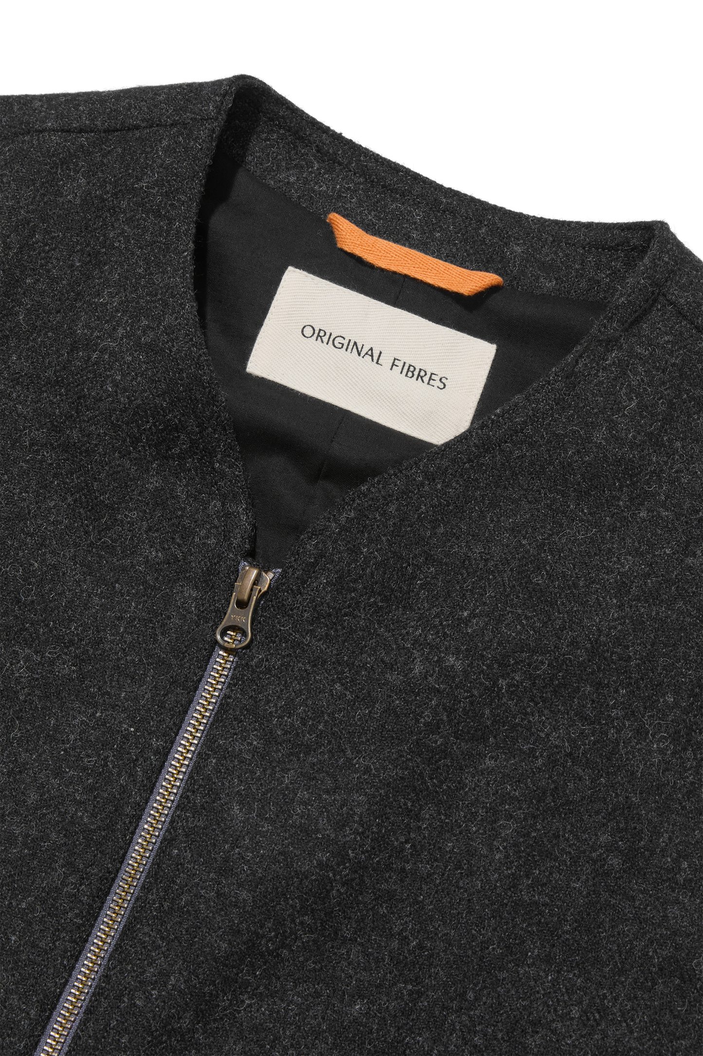 Heavy Wool Gilet Charcoal Herringbone