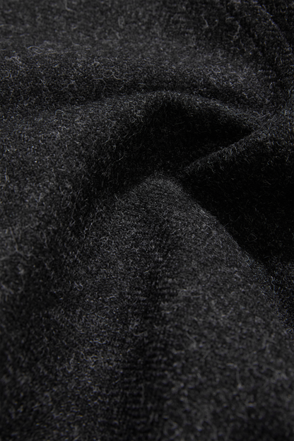 Heavy Wool Gilet Charcoal Herringbone