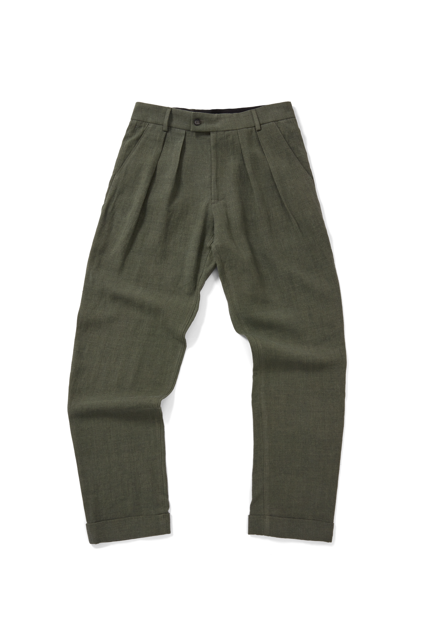 Double Pleated Trouser Dusty Green