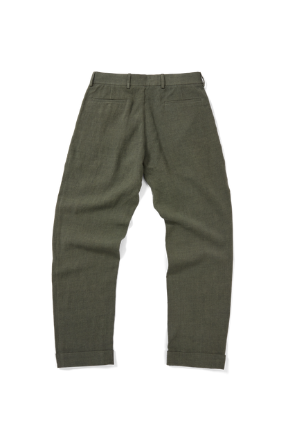 Double Pleated Trouser Dusty Green