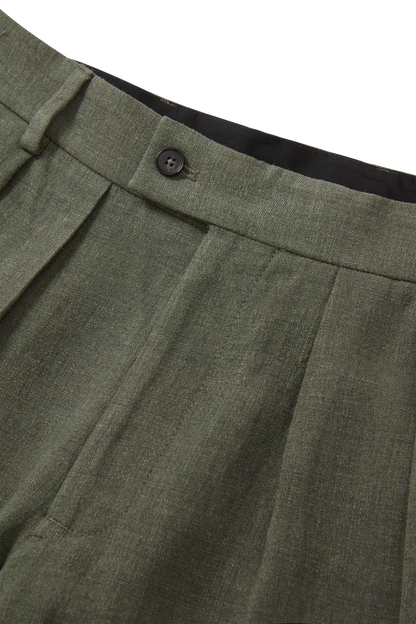 Double Pleated Trouser Dusty Green