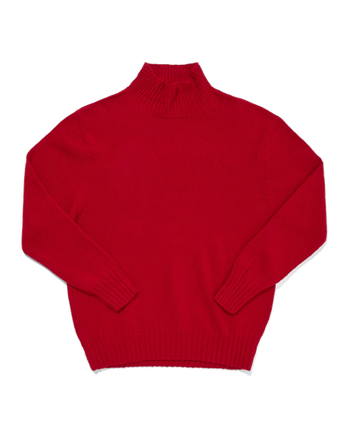 Mock Neck Cardinal Red