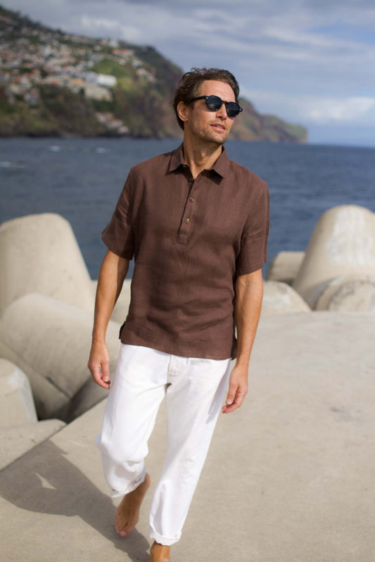 Short Sleeve Smock Sandalwood