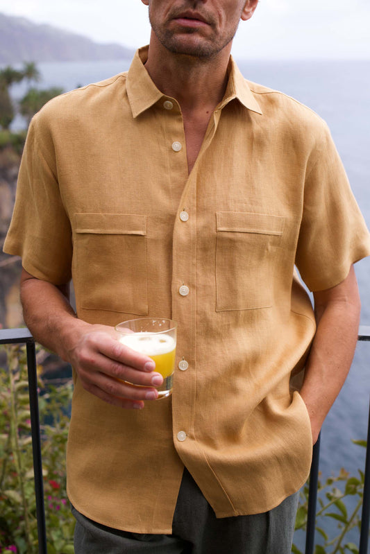 Short Sleeve Utility Shirt Caramel
