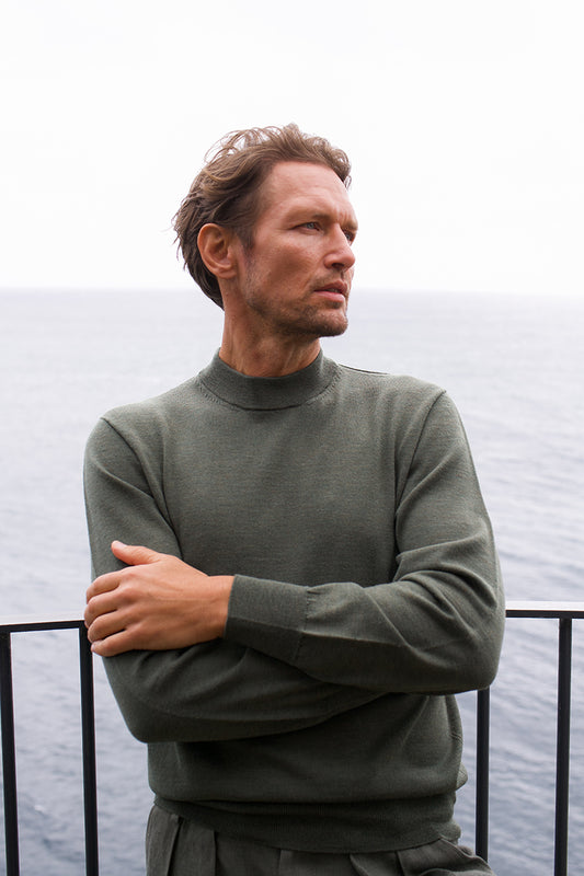 Merino Mock Neck Fir