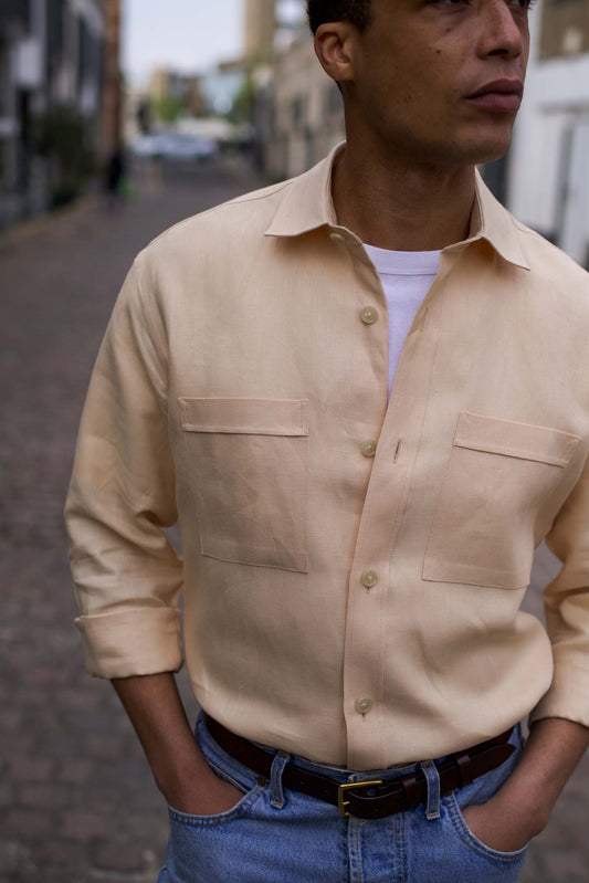 Long Sleeve Utility Overshirt Sahara