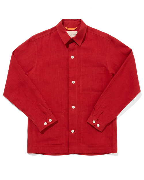 Linen Beach Jacket Cardinal Red