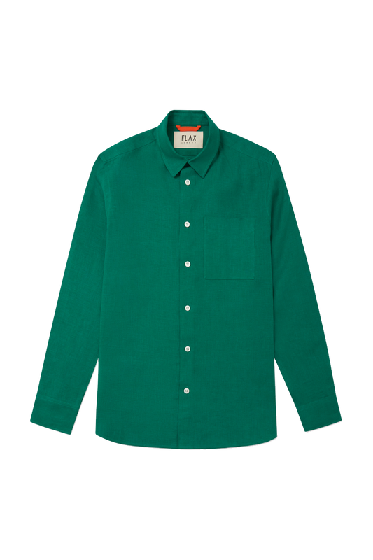 Lightweight Linen Holiday Shirt Jade