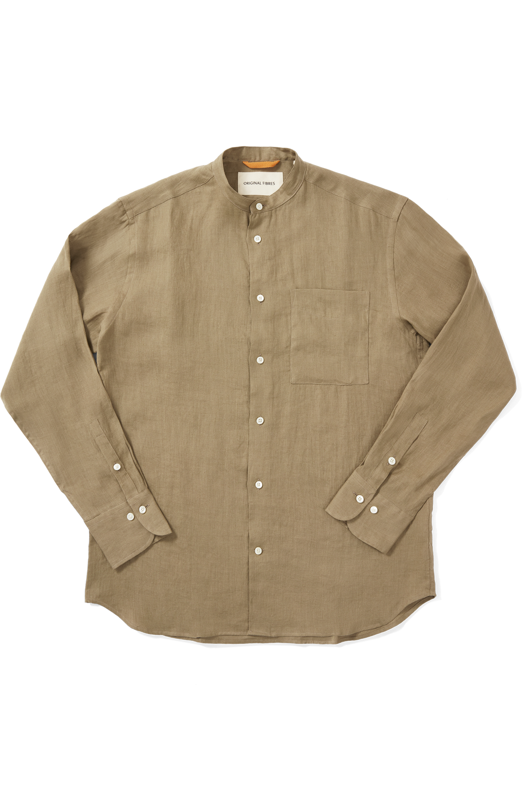 Linen Grandpa Shirt Light Khaki