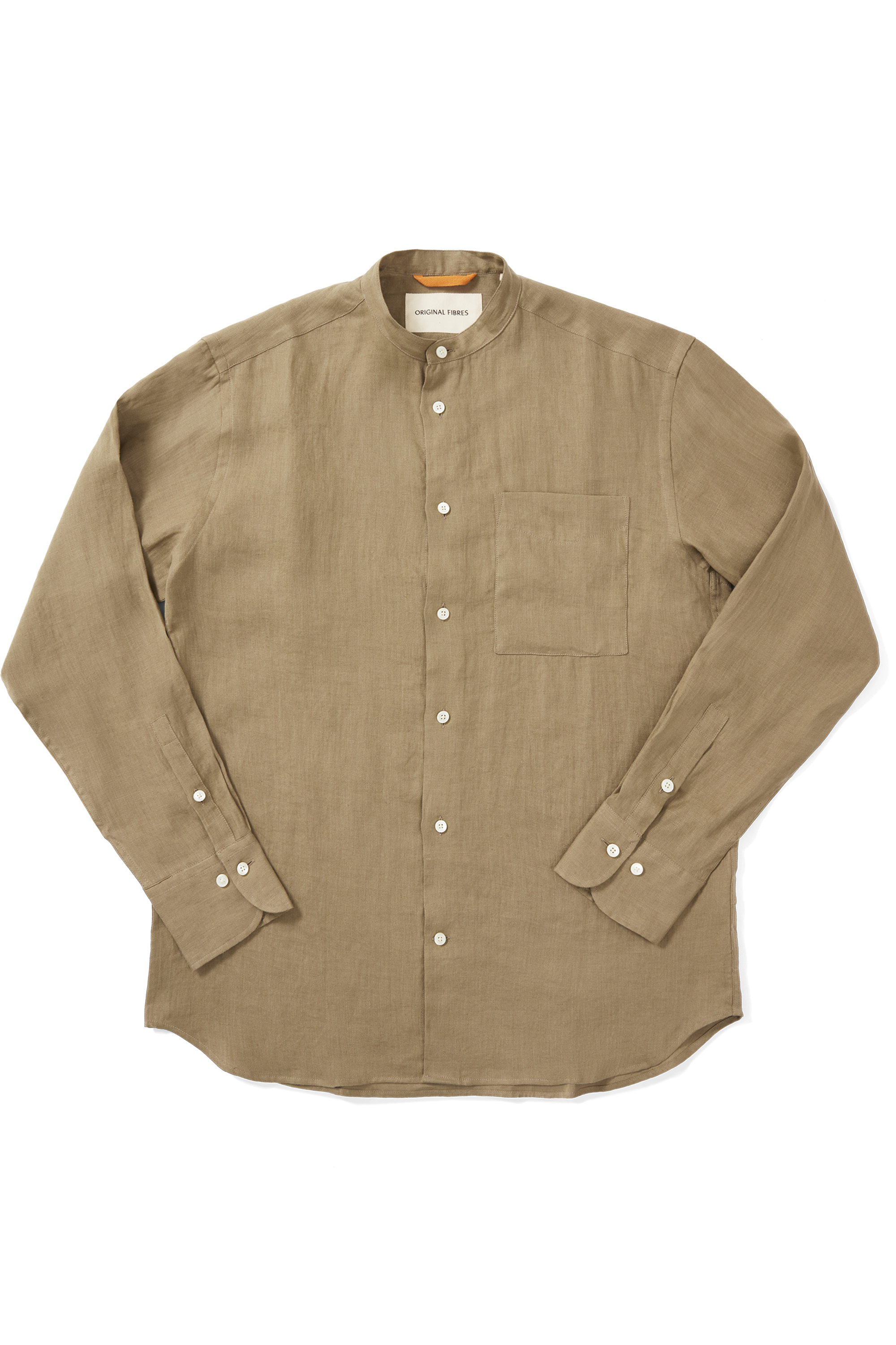 Linen Grandpa Shirt Light Khaki