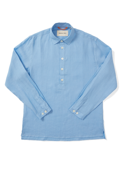Midweight Linen Long Sleeve Smock Light Blue