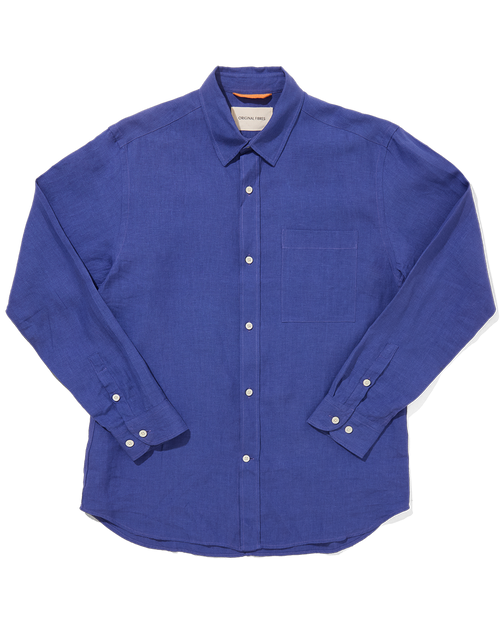 Linen Signature Shirt Klein Blue