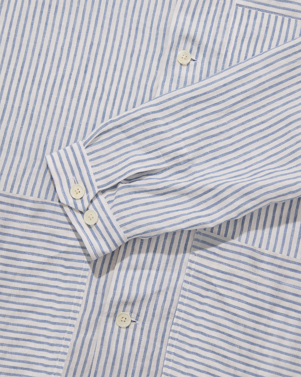 Linen Beach Jacket Ocean Stripe