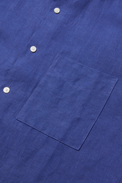 Midweight Linen Signature Shirt Klein Blue