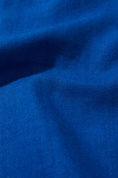 Linen Long Sleeve Utility Overshirt French Blue