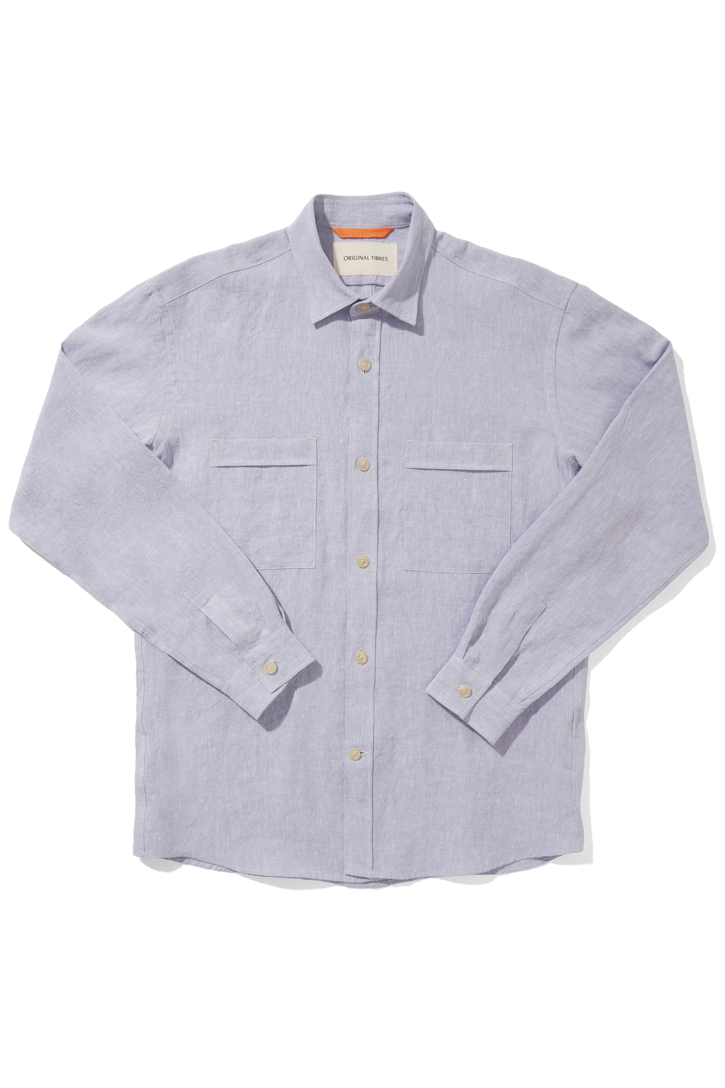 Linen Long Sleeve Utility Overshirt Thistle