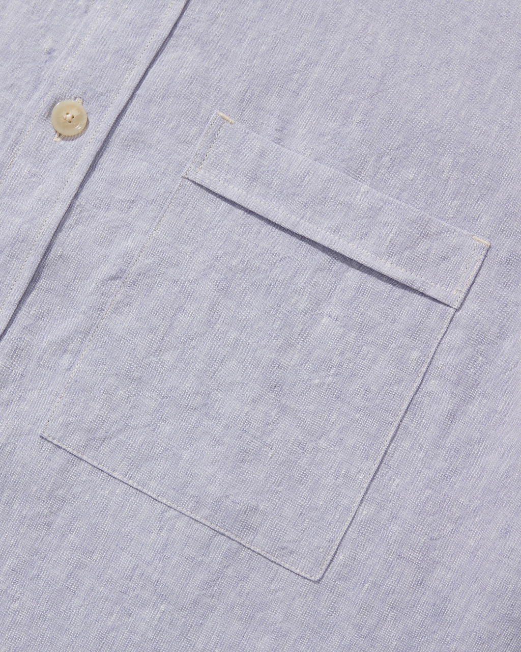 Linen Long Sleeve Utility Overshirt Thistle