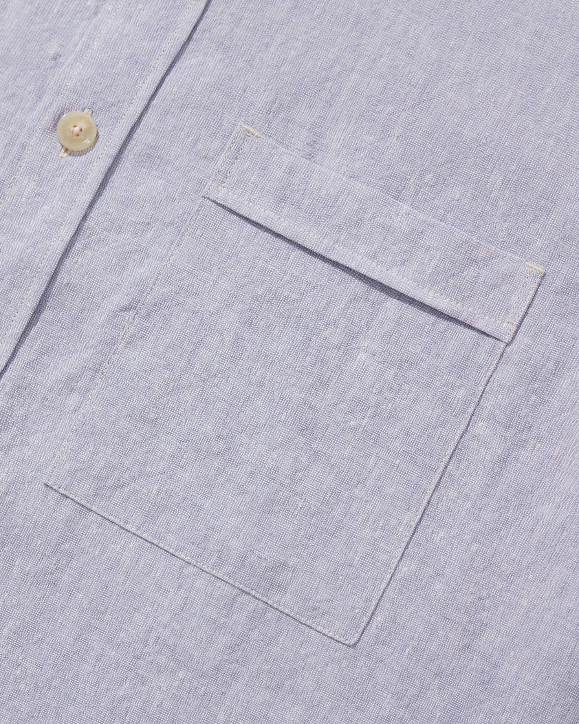 Linen Long Sleeve Utility Overshirt Thistle