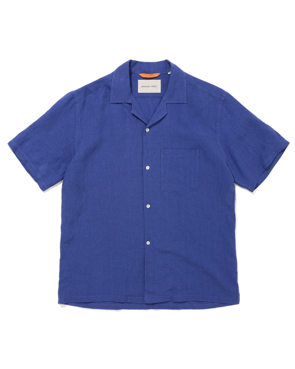 Linen Short Sleeve Cuban Klein Blue