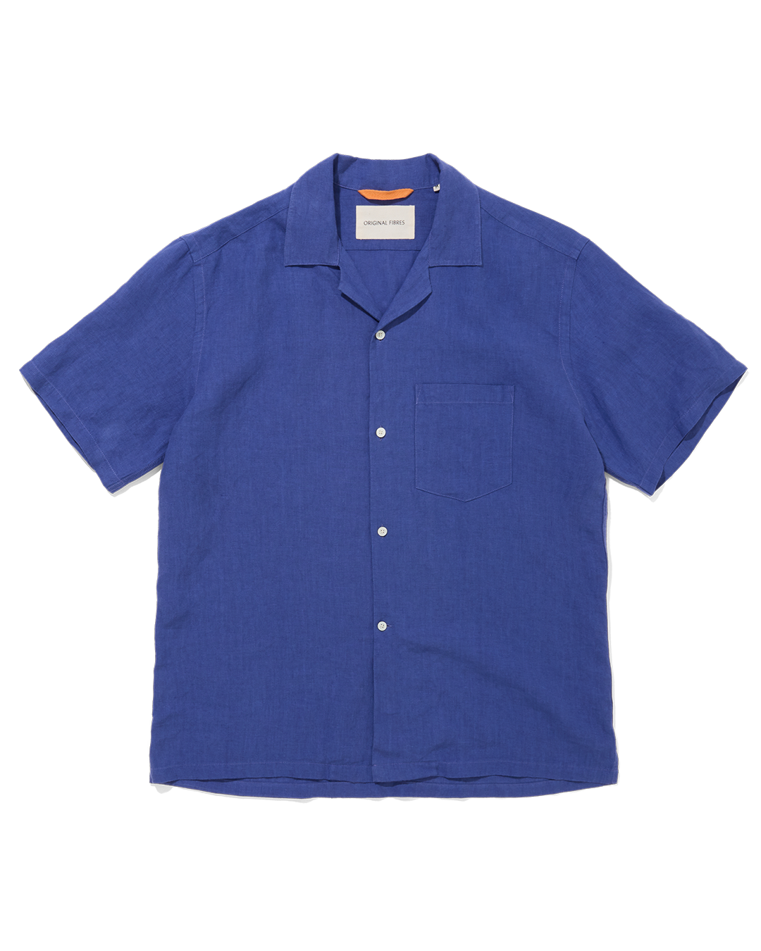 Linen Short Sleeve Cuban Klein Blue