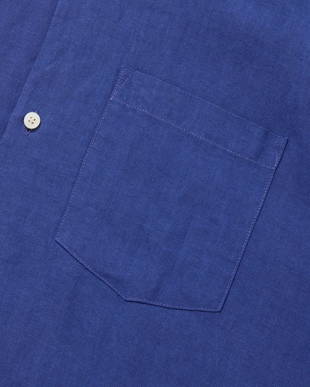 Linen Short Sleeve Cuban Klein Blue