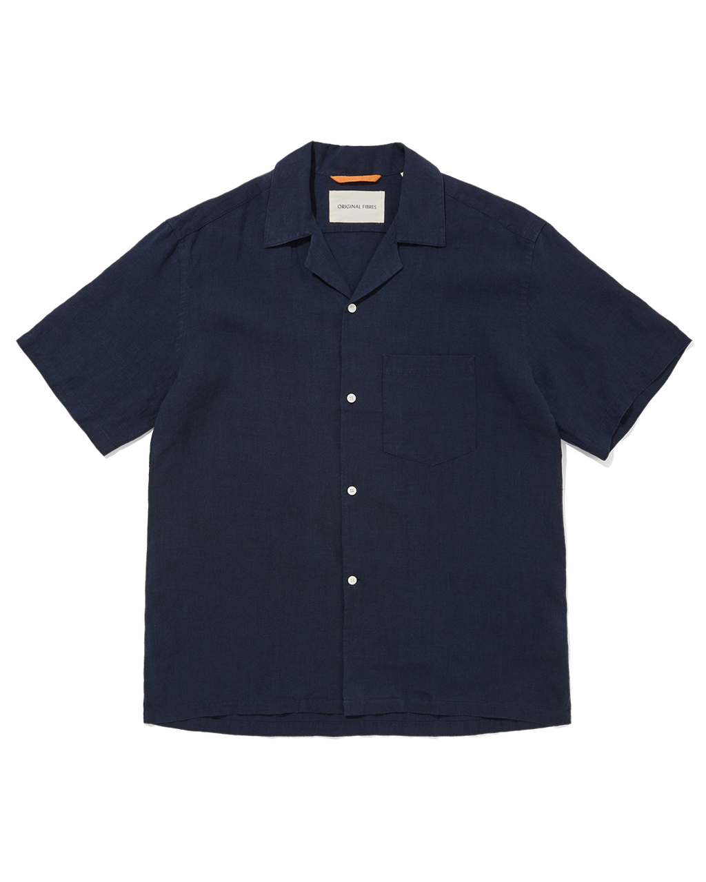 Linen Short Sleeve Cuban Soft Navy