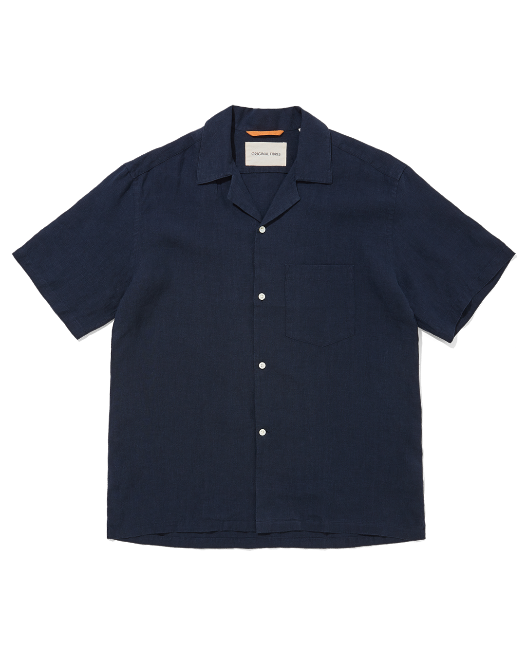 Linen Short Sleeve Cuban Soft Navy