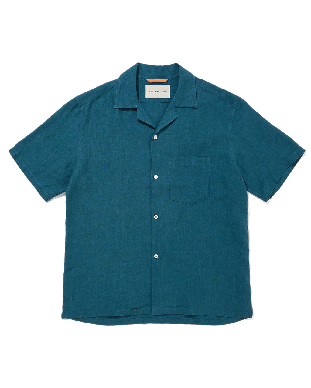 Linen Short Sleeve Cuban Shirt Petrol