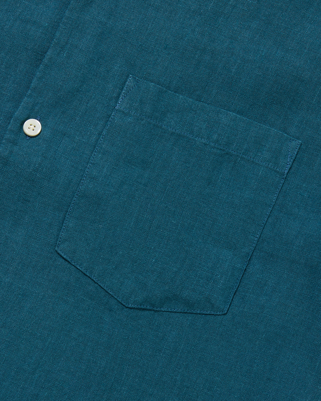 Linen Short Sleeve Cuban Shirt Petrol
