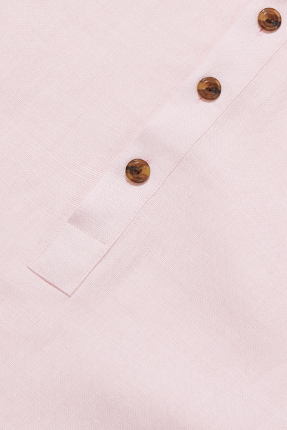 Linen Short Sleeve Smock Rose