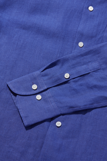 Midweight Linen Signature Shirt Klein Blue