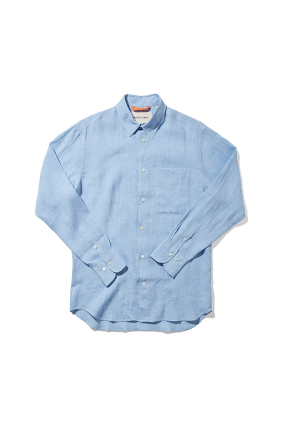 Lightweight Linen Holiday Signature Sky Blue Crosshatch