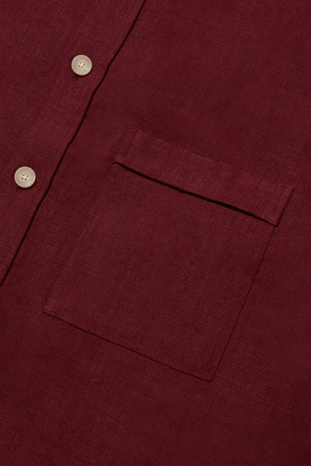 Linen Short Sleeve Utility Grandpa Wine Red