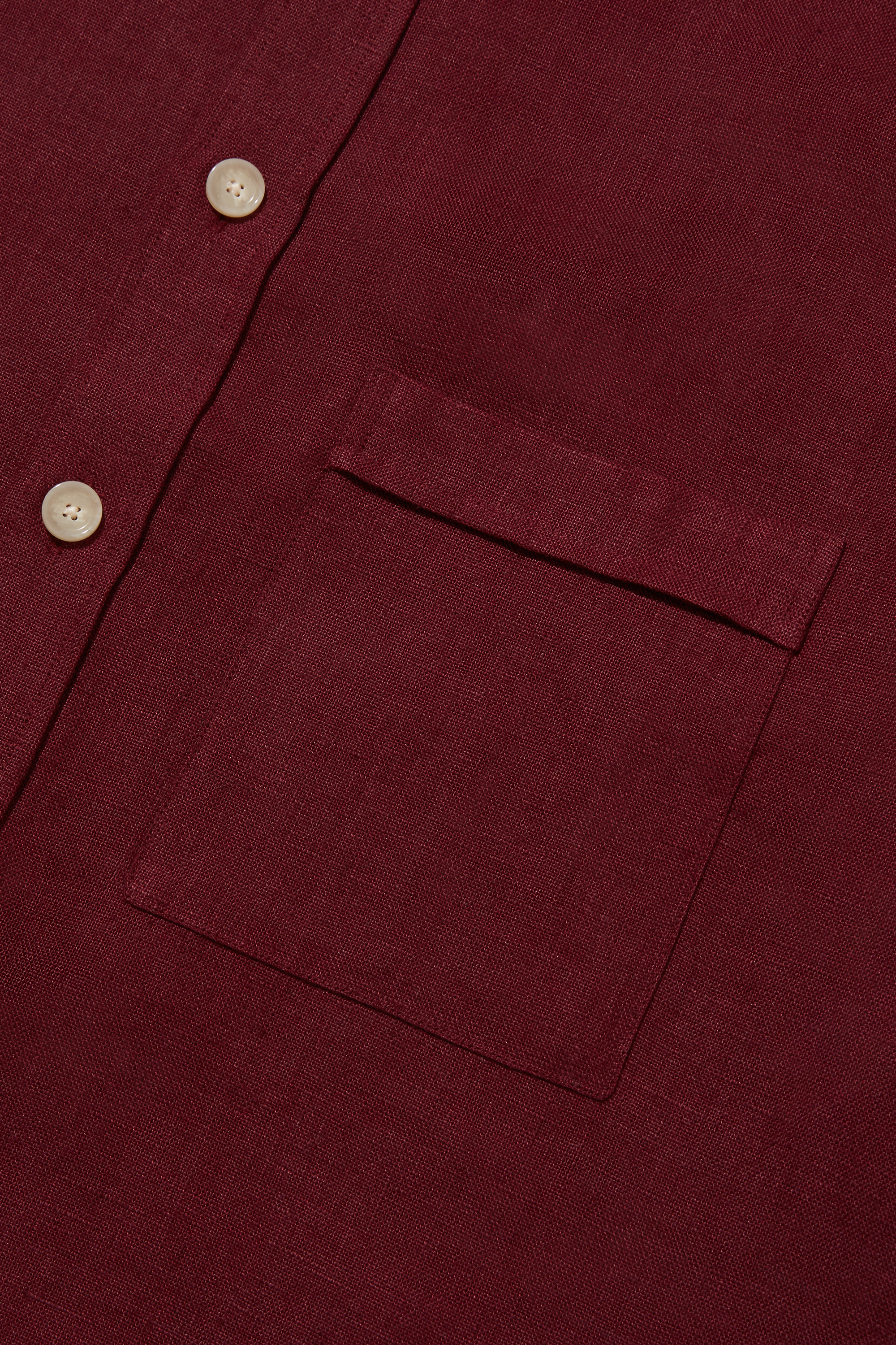 Linen Short Sleeve Utility Grandpa Wine Red
