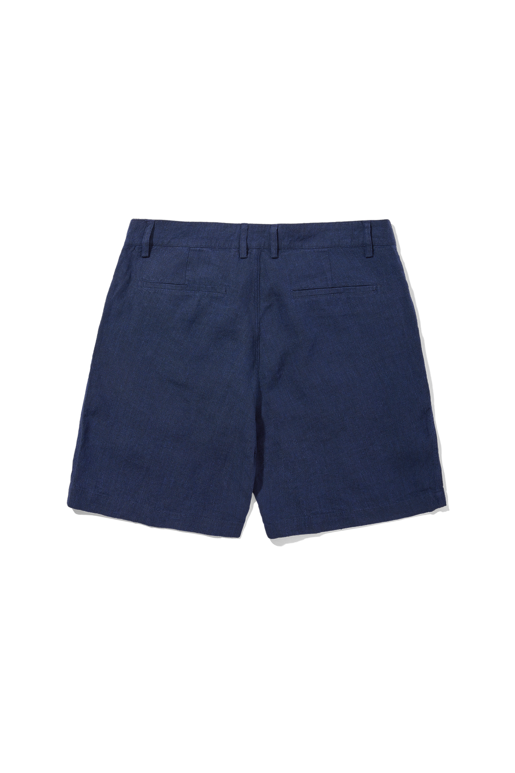 Linen Single Pleated Shorts Blue Indigo