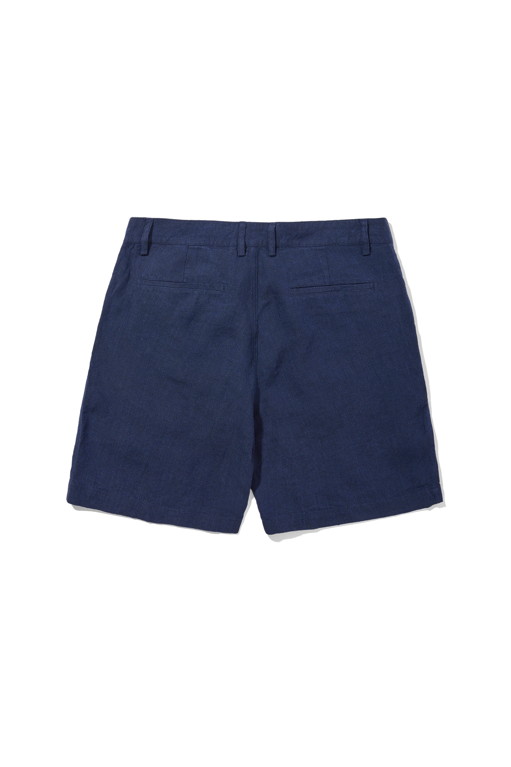 Linen Single Pleated Shorts Blue Indigo