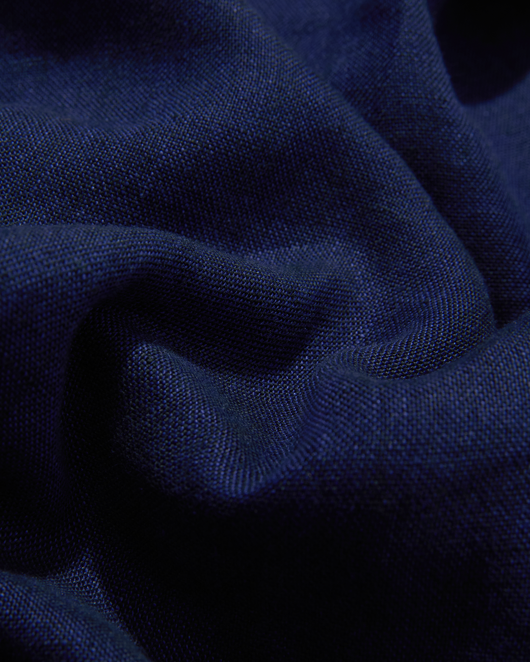 Heavy Linen Long Sleeve Smock Navy Yarn-Dye