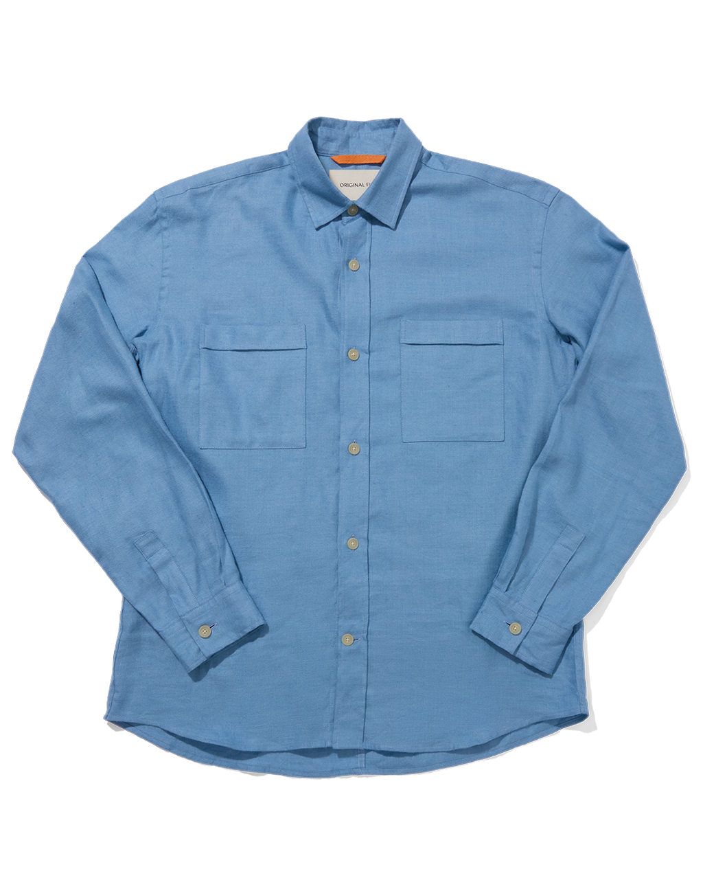 Linen Utility Overshirt Brushed Blue