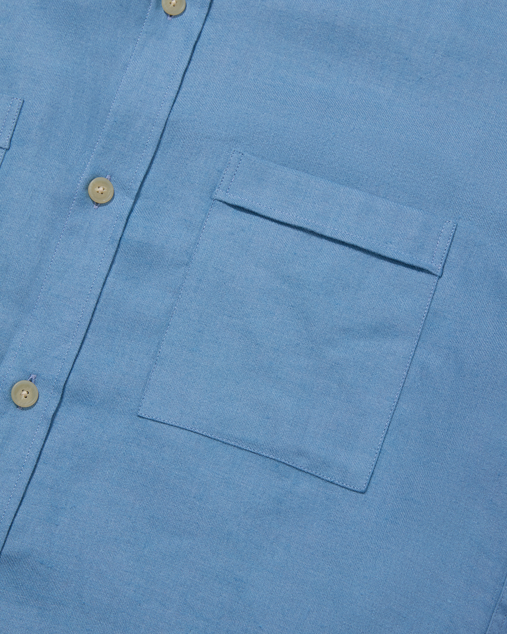 Linen Utility Overshirt Brushed Blue