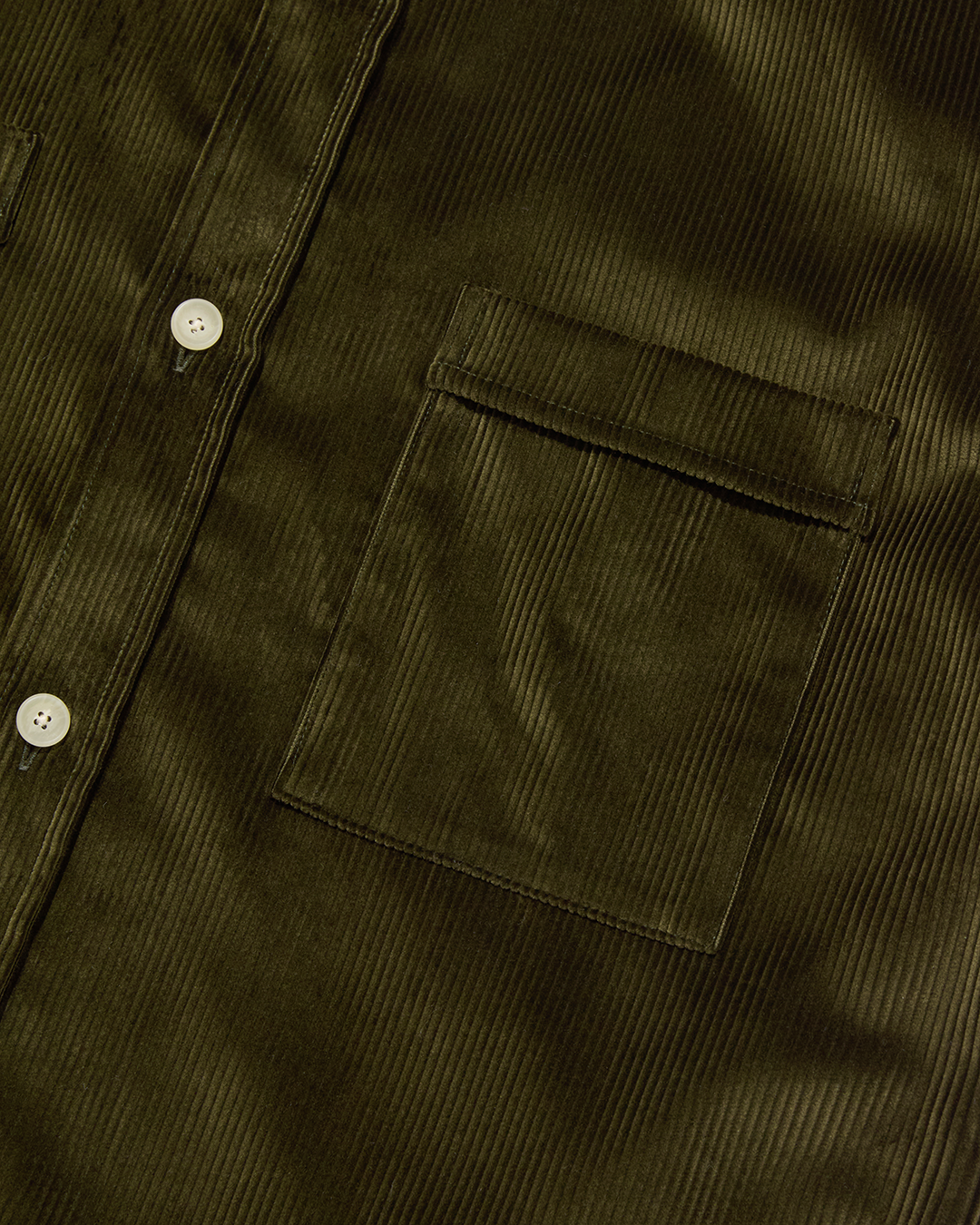 Heavy Corduroy Utility Overshirt Dark Olive